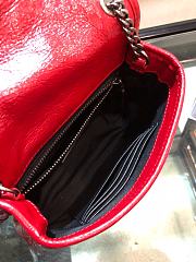 YSL Quilted Crinkle Leather Niki Baby Bag Scarlet  - 4