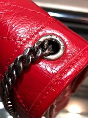 YSL Quilted Crinkle Leather Niki Baby Bag Scarlet  - 3