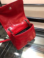 YSL Quilted Crinkle Leather Niki Baby Bag Scarlet  - 2