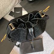 YSL Monogramme Bucket Bag In Canvas 568606 Black  - 5