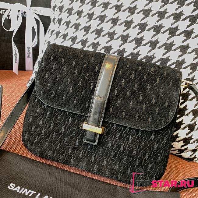 YSL Saint Laurent Logo Shoulder Bag 585007 HP41J Black  - 1