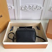 LV Grainy Calfskin Lockme Mini Backpack Black Silver Buckle M54573  - 2