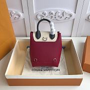 LV Grainy Calfskin Lockme Mini Backpack Rose Red M54573  - 5