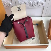 LV Grainy Calfskin Lockme Mini Backpack Rose Red M54573  - 3