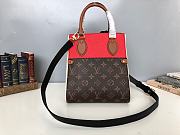 LV Fold Tote PM Monogram Canvas 45389 Red  - 3