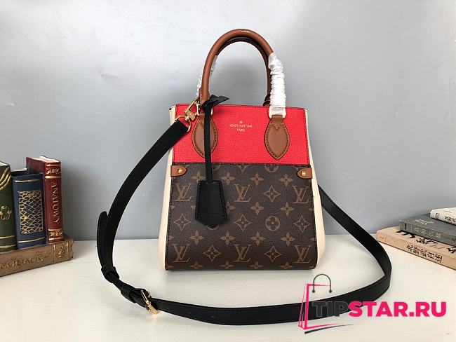 LV Fold Tote PM Monogram Canvas 45389 Red  - 1