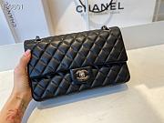 Chanel Classic Flap Bag Black Lambskin Silver Hardware Medium Size 25.5x15.5x6 cm - 2