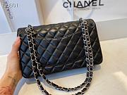 Chanel Classic Flap Bag Black Lambskin Silver Hardware Medium Size 25.5x15.5x6 cm - 3