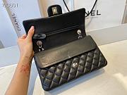 Chanel Classic Flap Bag Black Lambskin Silver Hardware Medium Size 25.5x15.5x6 cm - 5