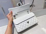 Chanel Medium Classic Double Flap Bag White Lambskin Silver Metal A01113  - 5