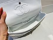 Chanel Medium Classic Double Flap Bag White Lambskin Silver Metal A01113  - 3