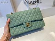 Chanel Medium Classic Double Flap Bag Green Lambskin Golden Metal A01113 - 6