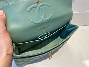 Chanel Medium Classic Double Flap Bag Green Lambskin Golden Metal A01113 - 4