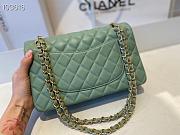 Chanel Medium Classic Double Flap Bag Green Lambskin Golden Metal A01113 - 3