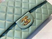 Chanel Medium Classic Double Flap Bag Green Lambskin Golden Metal A01113 - 2