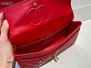 Chanel Medium Classic Double Flap Bag Red Lambskin Golden Metal A01113 - 5