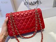 Chanel Medium Classic Double Flap Bag Red Lambskin Golden Metal A01113 - 2