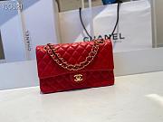 Chanel Medium Classic Double Flap Bag Red Lambskin Golden Metal A01113 - 1