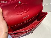 Chanel Meidum Classic Double Flap Bag Red Lambskin Silver Metal A01113  - 4
