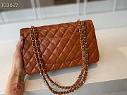 Chanel Medium Classic Double Flap Bag Brown Lambskin Golden Metal A01113  - 5