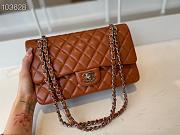 Chanel Medium Classic Double Flap Bag Brown Lambskin Silver Metal A01113  - 2