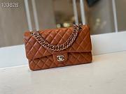 Chanel Medium Classic Double Flap Bag Brown Lambskin Silver Metal A01113  - 1