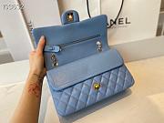 Chanel Medium Classic Double Flap Bag Blue Lambskin Golden Metal A01113  - 6