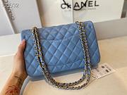 Chanel Medium Classic Double Flap Bag Blue Lambskin Golden Metal A01113  - 2