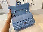 Chanel Meidum Classic Double Flap Bag Blue Lambskin Silver Metal A01113  - 6