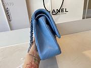 Chanel Meidum Classic Double Flap Bag Blue Lambskin Silver Metal A01113  - 5