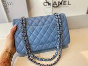 Chanel Meidum Classic Double Flap Bag Blue Lambskin Silver Metal A01113  - 4