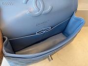 Chanel Meidum Classic Double Flap Bag Blue Lambskin Silver Metal A01113  - 3