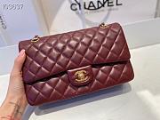 Chanel Medium Classic Double Flap Bag Bordeaux Red Lambskin Golden A01113  - 6