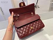 Chanel Medium Classic Double Flap Bag Bordeaux Red Lambskin Golden A01113  - 5
