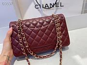 Chanel Medium Classic Double Flap Bag Bordeaux Red Lambskin Golden A01113  - 4