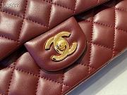 Chanel Medium Classic Double Flap Bag Bordeaux Red Lambskin Golden A01113  - 2