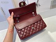 Chanel Medium Classic Double Flap Bag Bordeaux Red Lambskin Silver A01113  - 2