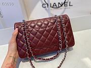 Chanel Medium Classic Double Flap Bag Bordeaux Red Lambskin Silver A01113  - 3