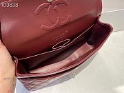 Chanel Medium Classic Double Flap Bag Bordeaux Red Lambskin Silver A01113  - 5