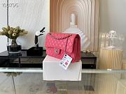 Chanel Classic Handbag Grained Calfskin & Metal-Tone Dark Pink A58600 25cm - 6