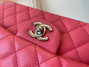 Chanel Classic Handbag Grained Calfskin & Metal-Tone Dark Pink A58600 25cm - 4