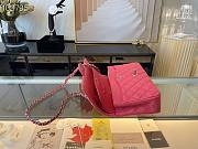 Chanel Classic Handbag Grained Calfskin & Metal-Tone Dark Pink A58600 25cm - 3