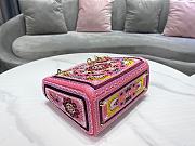 Dior Medium Lady Bag Fuchsia Printed Calfskin  - 2