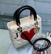 Dior Women's Bag Lady Mini J'aime Love Three Grid Wear M0565  - 5