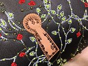 Lady Dior Embroidered Black Smooth Calfskin Soft Pocket M0598  - 6