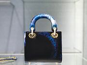 Lady Dior Small Bag Blue Calfskin Tie & Dior Pattern 17cm - 6