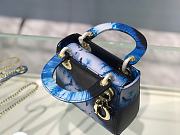 Lady Dior Small Bag Blue Calfskin Tie & Dior Pattern 17cm - 3