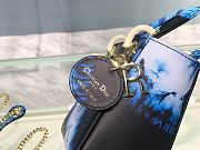 Lady Dior Small Bag Blue Calfskin Tie & Dior Pattern 17cm - 2