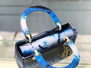 Lady Dior Small Bag Blue Calfskin Tie & Dior Pattern 24cm - 2
