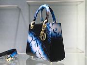 Lady Dior Small Bag Blue Calfskin Tie & Dior Pattern 24cm - 4